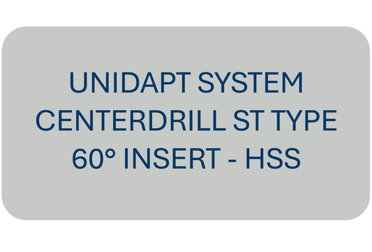 Unidapt System Centerdrill ST Type 60° Insert - HSS