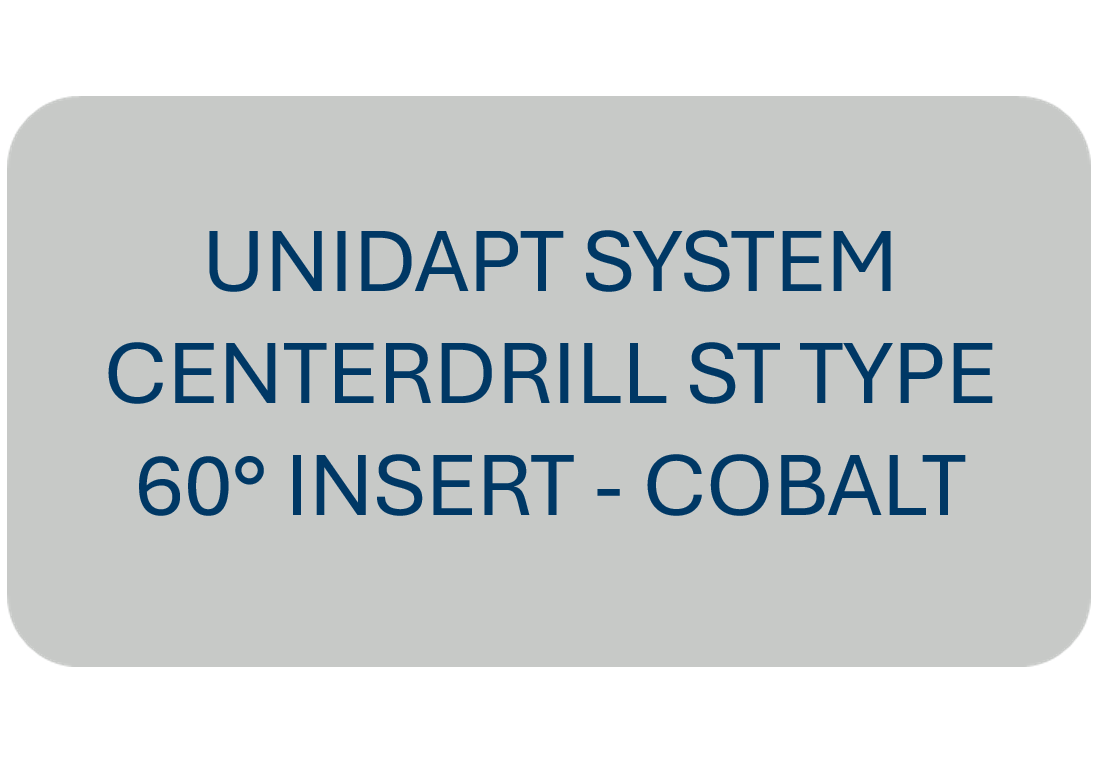 Unidapt System Centerdrill ST Type 60° Insert - COBALT