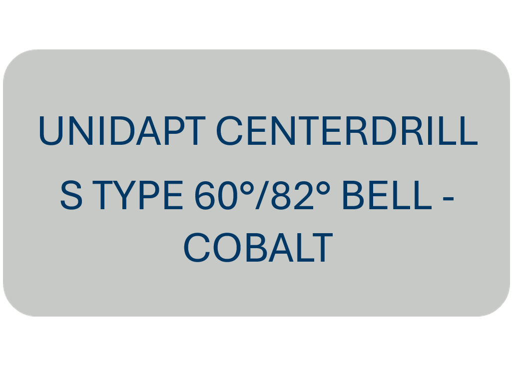 Unidapt System Centerdrill S Type 60°/82° Bell Insert - COBALT
