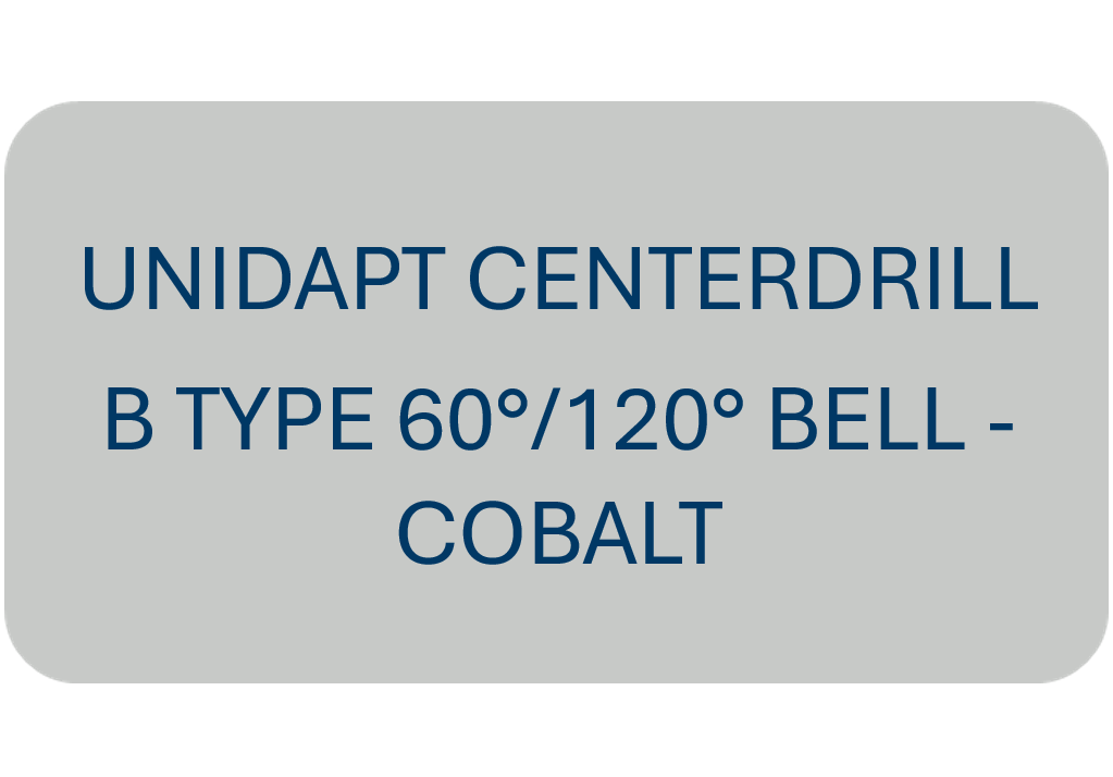 Unidapt System Centerdrill B Type 60°/120° Bell Insert - COBALT