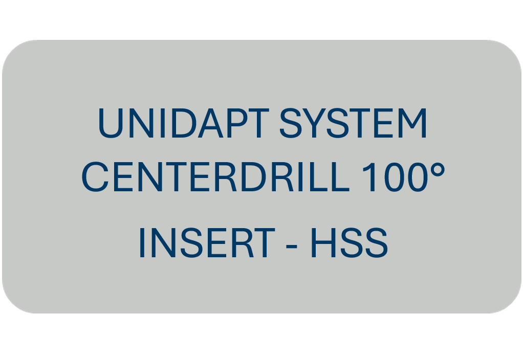 Unidapt System Centerdrill 100° Insert - HSS