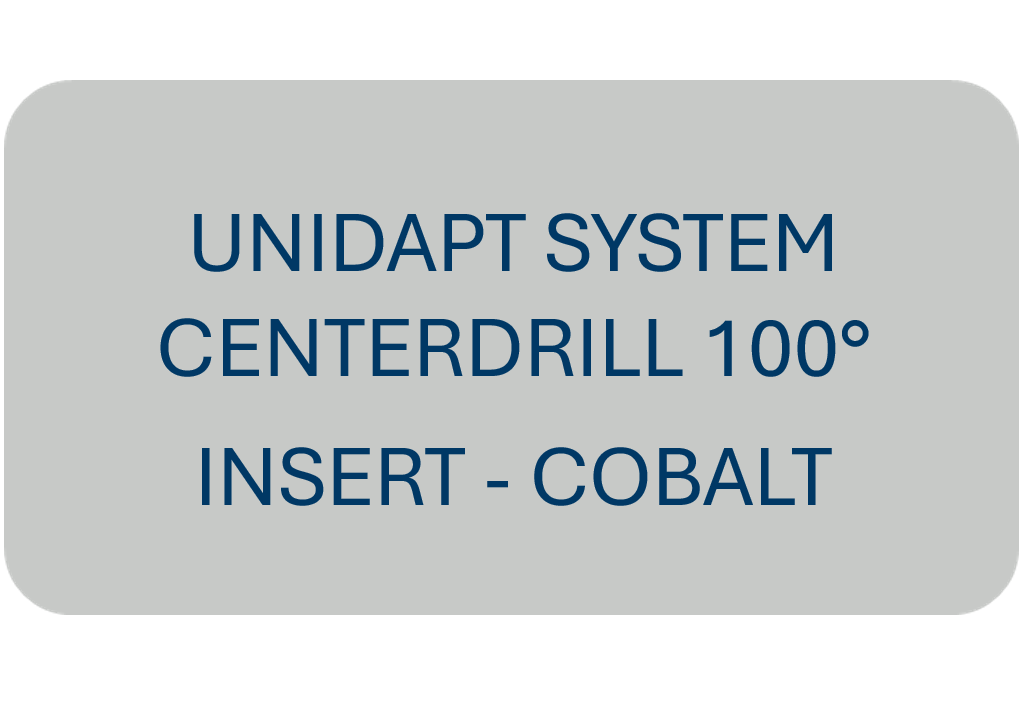 Unidapt System Centerdrill 100° Insert - COBALT